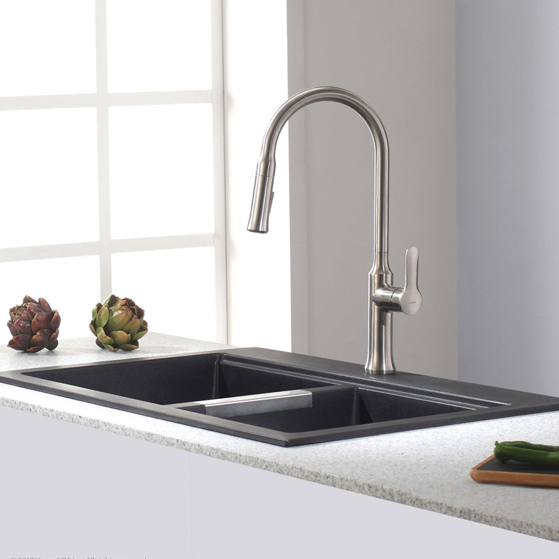 Kraus Granite 33" x 22" Double Basin Undermount Kitchen Sink & Reviews Wayfair